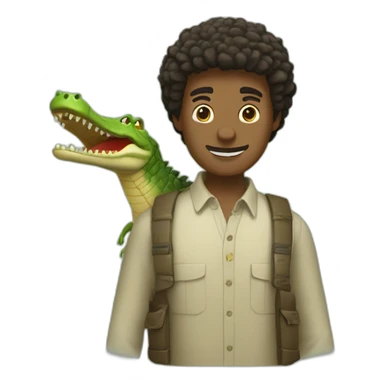 Homme qui porte un crocodile sticker