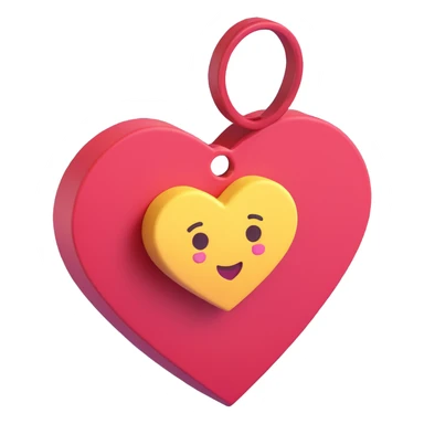 Change the gift tag to a heart shape, keep the microsoft style 3d fluent emojis, no background. sticker