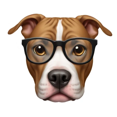 pitbull dog with glasses sticker