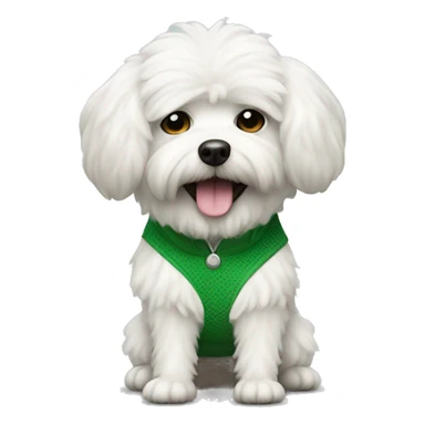 Little white fluffy dog dressed in golf outfit sticker