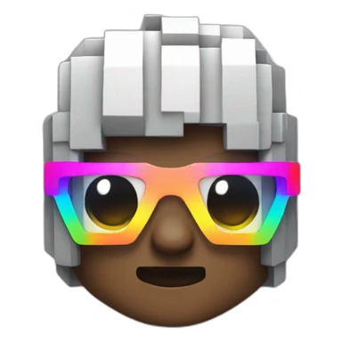 Minecraft person with rainbow glasses sticker