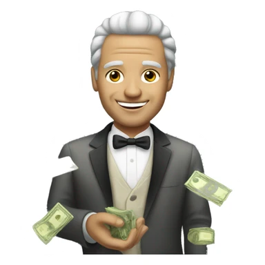 Very rich man with money sticker