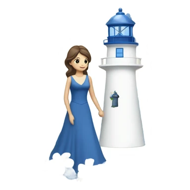 Best wedding ever lighthouse blue flowers sticker