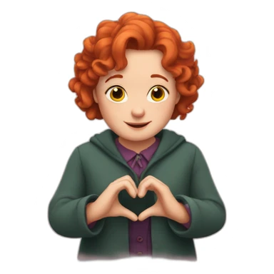 molly weasley making a heart with his hands sticker
