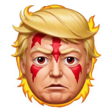 A sunburned Donald Trump  sticker