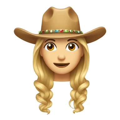 Cowgirl hat Christmas theme  sticker