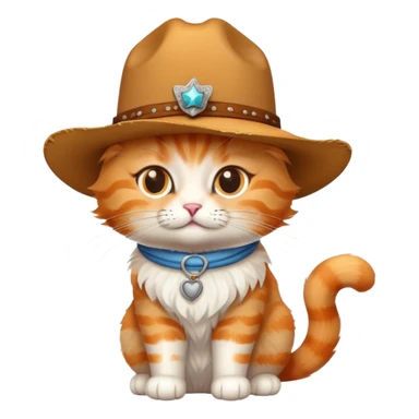cat with cowboy hat sticker