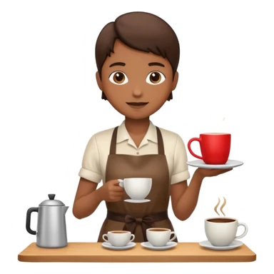 hazme una persona atendiendo una cafeteria universitaria sticker