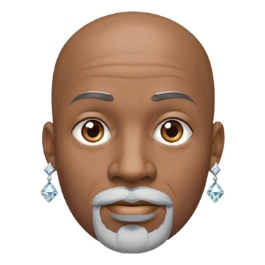Bald, Dark-skinned man with white goatee, wearing diamond earrings  sticker