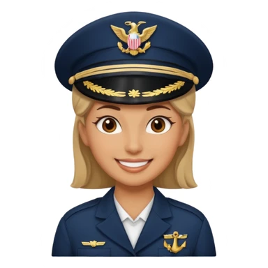 Female navy soldier, big face. sticker