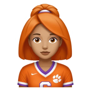 woman wearing a clemson tigers jersey sticker