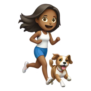 girl running with her dog sticker