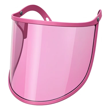 heavy duty pink shield visor, massive thickness, exaggerated Y2K style, substantial design sticker