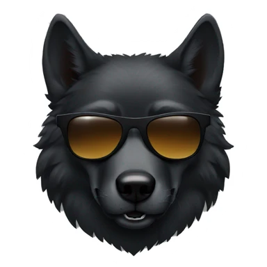 black wolf with sunglasses sticker