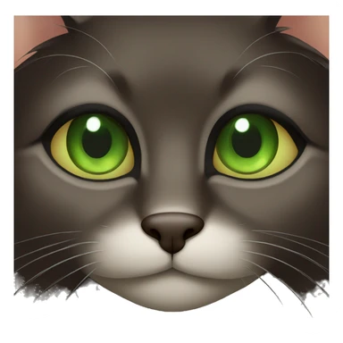 dark brown cat with green eyes sticker