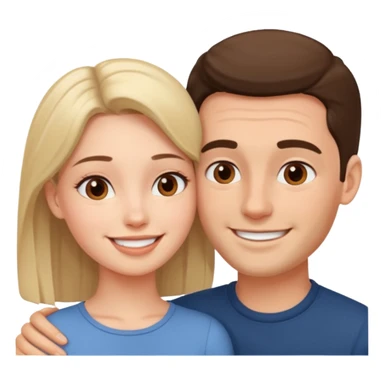 Man head against woman head in front of each other sticker