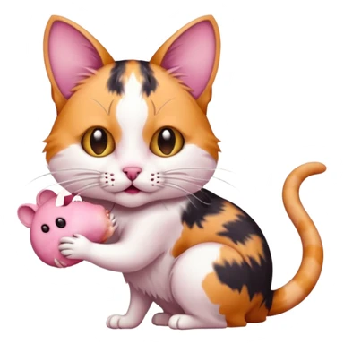 A cat holding a dead mouse in its mouth sticker