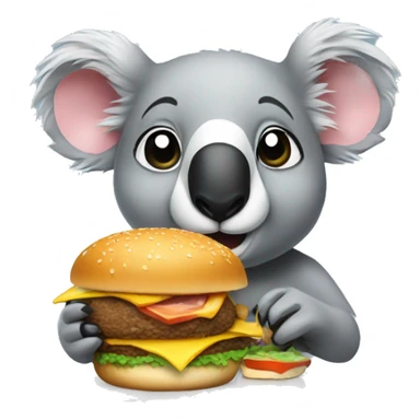 Koala eats a burger sticker