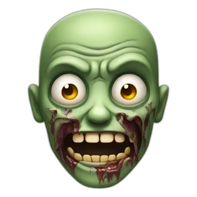 a zombie with a smile in its face sticker