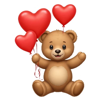 Teddy bear holding heart shaped balloons  sticker