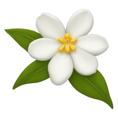 Jasmine flower with white petals and a yellow center of golden stamens emojis sticker