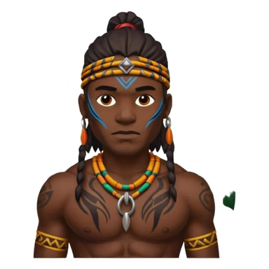 a tribal man in jungle sticker