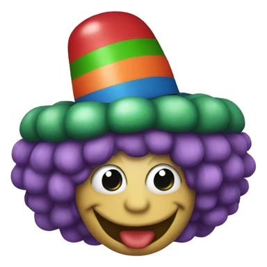 Snake wearing a clown wig sticker