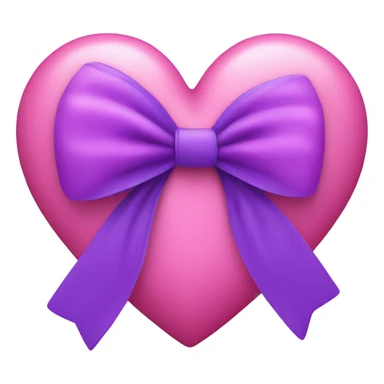 Purple bow on a pink heart sticker