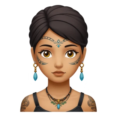 ancient girl Tattooed sticker