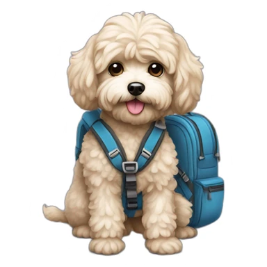 traveler maltipoo with backpack sticker
