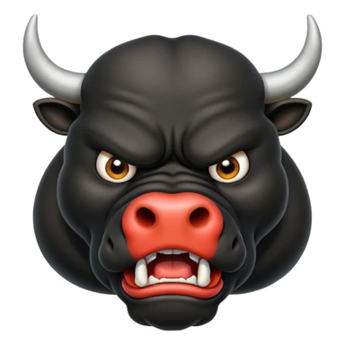 angry black bull with flared nostrils sticker
