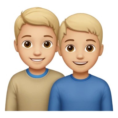 two kids light skin sticker