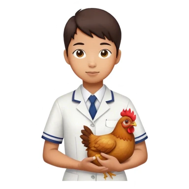 Chicken in student uniform sticker