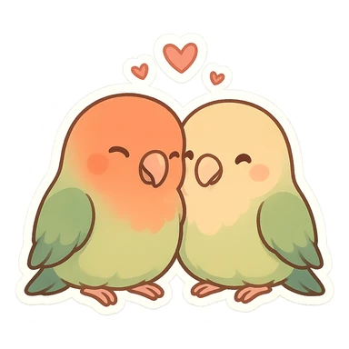 cute pair of lovebirds  sticker