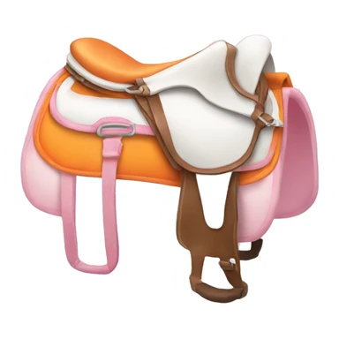 White pink and orange horse saddle sticker