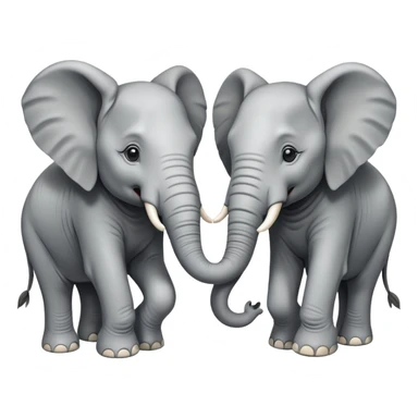 two elephant face to face and jumping sticker