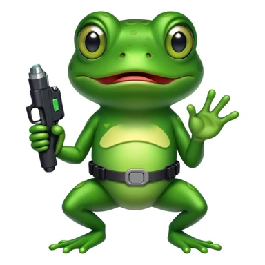 Frog with taser in ha sticker