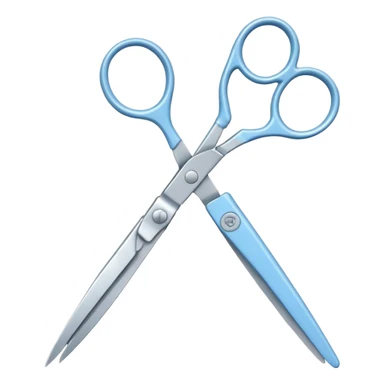 pastel blue professional scissors iOS Apple emoji style sticker