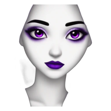 Elissabat -long-hair-dark-plumpurple-and-black-vampire-goth-makeup-pinkeyes-romanticgothcloses- sticker