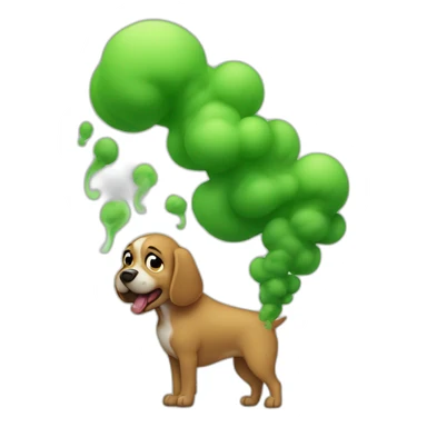 dog farting green smoke sticker