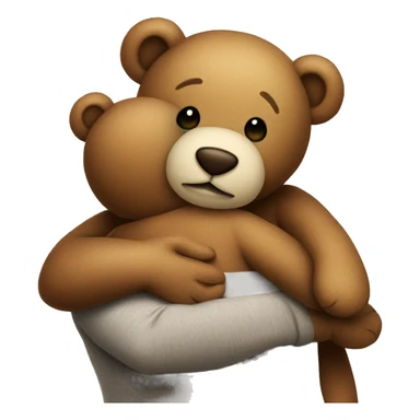 Teddy hugging another teddy sticker