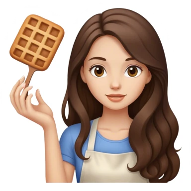 beautiful pale brunette girl with long hair baking sticker
