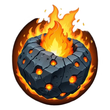 asteroid on fire sticker