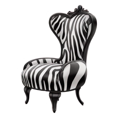 High heel shoe shaped chair in zebra and pright pink  sticker