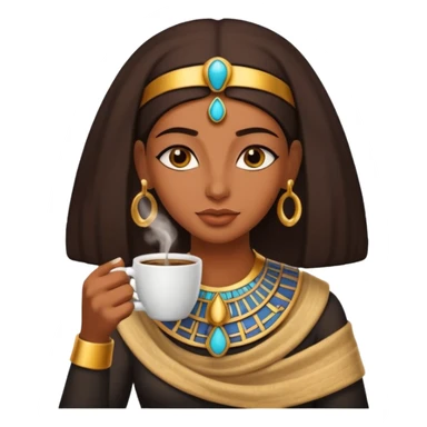 ancient egypt woman drink coffee sticker
