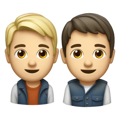 Deux garçons ami blanc Se tenant par l’épaule sticker