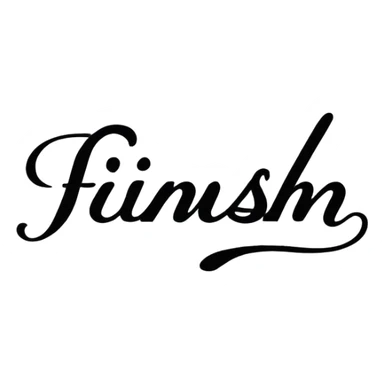 The Word "finish" written in script sticker