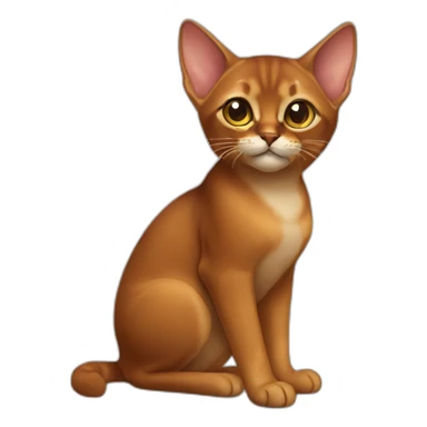 Abyssinian cat play a small fur ball sticker