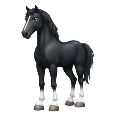 Black Horse with white socks on the hind legs sticker