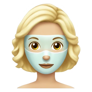 Blonde Lady  with face mask spa beauty full face relaxing sticker
